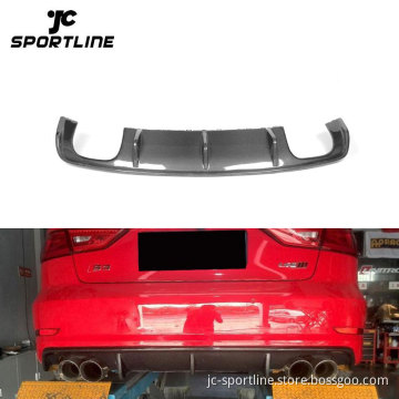 S3 Carbon Fiber Rear Diffuser for Audi A3 8V Sline 4-Door 2014-2016